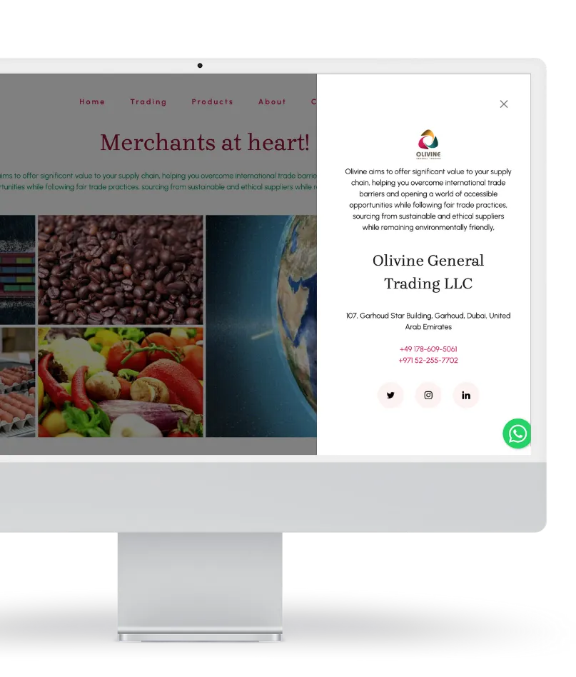 لقطة شاشة موقع Olivine General Trading