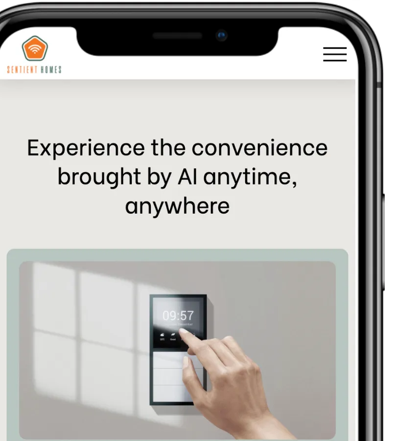 لقطة شاشة موقع Sentient Home Automation